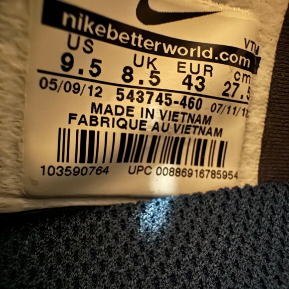 Nike x Undercover Labs Gyakusou Free Run 3.0 V4 Sz 9.5 Blue Dusk 543745-460 - Picture 6 of 8